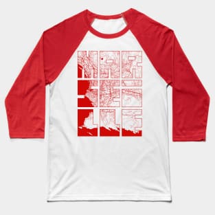 Marseille, France City Map Typography - Oriental Baseball T-Shirt